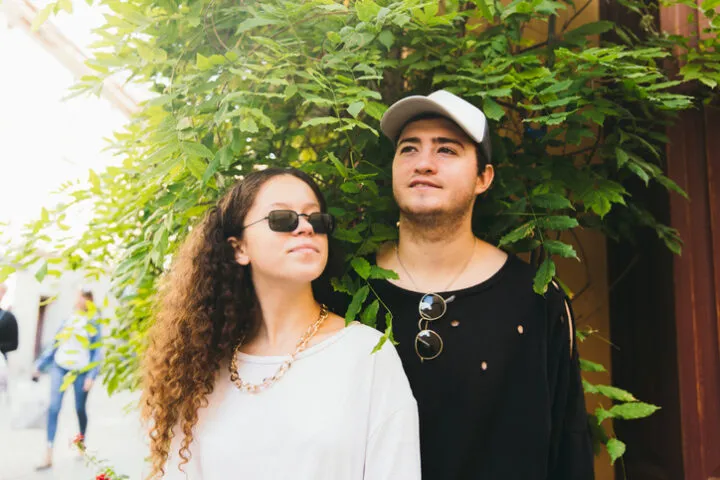 couple walking in autumn